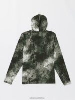 Z0ZR08179 Black Men Surf Vitals Balaram Stack Hooded Long Sleeve 50 UPF Rashguard Volcom Clothing - Image 6