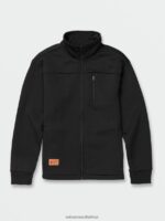 Z0ZR08192 Black Men Workwear Bonded Fleece Jacket Volcom Clothing - Image 2