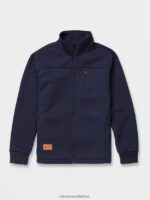 Z0ZR08193 Navy Men Workwear Bonded Fleece Jacket Volcom Clothing - Image 4