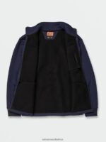 Z0ZR08193 Navy Men Workwear Bonded Fleece Jacket Volcom Clothing - Image 9