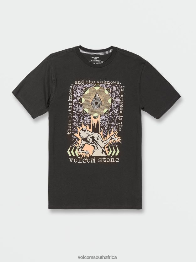 Z0ZR081 Vintage Black Men Skate Vitals Apparition Short Sleeve Tee Volcom Clothing - Image 11