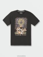 Z0ZR081 Vintage Black Men Skate Vitals Apparition Short Sleeve Tee Volcom Clothing - Image 12