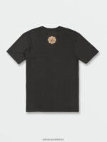 Z0ZR081 Vintage Black Men Skate Vitals Apparition Short Sleeve Tee Volcom Clothing - Image 13