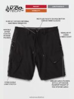 Z0ZR08210 Black Men Country Days Hybrid Shorts Volcom Clothing - Image 2