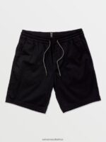 Z0ZR08213 Black Men Frickin Elastic Waist Shorts Volcom Clothing - Image 13