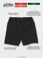 Z0ZR08216 Black Men Frickin Ascender Elastic Waist Shorts Volcom Clothing - Image 7