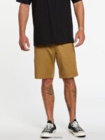 Z0ZR08223 Dark Khaki Men Frickin Elastic Waist Shorts Volcom Clothing - Image 12