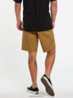 Z0ZR08223 Dark Khaki Men Frickin Elastic Waist Shorts Volcom Clothing - Image 14