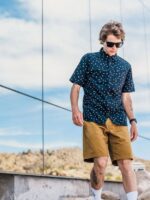 Z0ZR08223 Dark Khaki Men Frickin Elastic Waist Shorts Volcom Clothing - Image 6