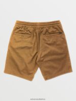 Z0ZR08223 Dark Khaki Men Frickin Elastic Waist Shorts Volcom Clothing - Image 8