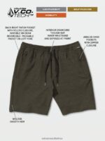 Z0ZR08243 Black Men Wrecpack Hybrid Shorts Volcom Clothing - Image 2