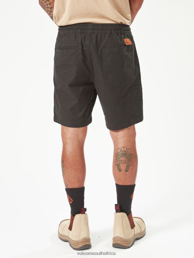 Z0ZR08244 Black Men Workwear Caliper Elastic Waist Shorts Volcom Clothing - Image 16