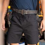 Z0ZR08244 Black Men Workwear Caliper Elastic Waist Shorts Volcom Clothing