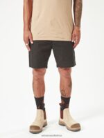 Z0ZR08244 Black Men Workwear Caliper Elastic Waist Shorts Volcom Clothing - Image 4