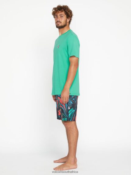 Z0ZR08285 Black Men Psyche Marble Mod-Tech Trunks Volcom Clothing