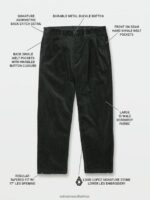 Z0ZR08291 Cedar Green Men Tapered Corduroy Pants Volcom Clothing - Image 3