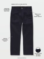 Z0ZR08311 Navy Men Frickin Skate Chino Pants Volcom Clothing - Image 3