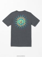 Z0ZR0831 Dark Black Heather Men Fried Short Sleeve Tee Volcom Clothing - Image 2