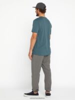 Z0ZR08326 Heather Grey Men Frickin Cross Shred Elastic Waist Joggers Volcom Clothing - Image 3