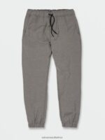 Z0ZR08326 Heather Grey Men Frickin Cross Shred Elastic Waist Joggers Volcom Clothing - Image 4
