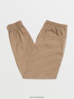 Z0ZR08327 Khaki Men Frickin Slim Jogger Pants Volcom Clothing - Image 3