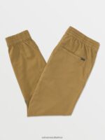 Z0ZR08333 Dark Khaki Men Frickin Slim Jogger Pants Volcom Clothing - Image 3