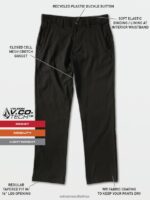 Z0ZR08336 Black Men Frickin Tech Chino Pants Volcom Clothing - Image 5