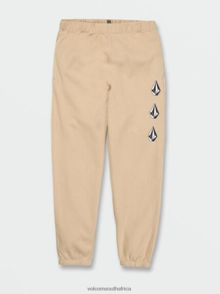 Z0ZR08337 Almond Men Iconic Stone Fleece Elastic Waist Pants Volcom Clothing