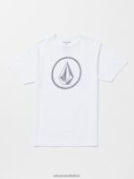 Z0ZR0833 White Men Circle Stone Short Sleeve Tee Volcom Clothing