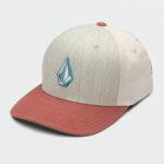 Z0ZR08373 Cherry Wood Men Full Stone Heather Flexfit Hat Volcom Accessories