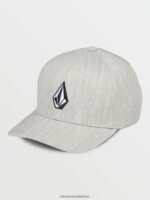 Z0ZR08382 Grey Vintage Men Full Stone Heather Flexfit Hat Volcom Accessories