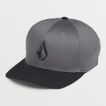 Z0ZR08383 Asphalt Black Men Full Stone Flexfit Hat Volcom Accessories