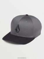 Z0ZR08383 Asphalt Black Men Full Stone Flexfit Hat Volcom Accessories
