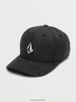 Z0ZR08385 Charcoal Heather Men Full Stone Heather Flexfit Hat Volcom Accessories