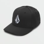 Z0ZR08392 Black Men Stone Tech Flexfit Delta Hat Volcom Accessories