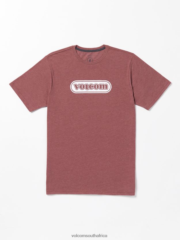 Z0ZR0839 Oxblood Heather Men Ninetyfive Short Sleeve Tee Volcom Clothing - Image 1