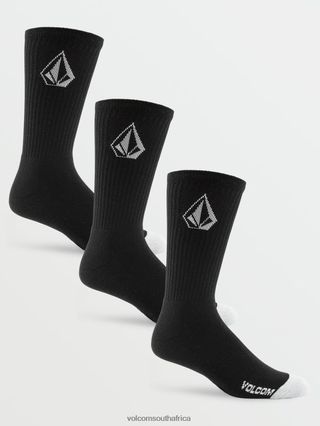 Z0ZR08434 Black Men Full Stone Socks 3 Pack Volcom Accessories - Image 5