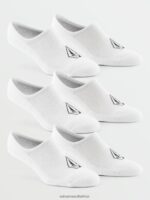 Z0ZR08435 White Men No Show Stone Socks 3 Pack Volcom Accessories - Image 2
