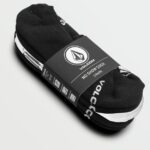 Z0ZR08436 Black White Men No Show Stone Socks 3 Pack Volcom Accessories