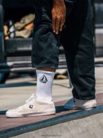 Z0ZR08438 White Men Full Stone Socks 3 Pack Volcom Accessories - Image 6