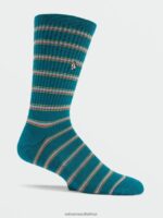 Z0ZR08440 Ocean Teal Men Stoney Stripes Socks Volcom Accessories - Image 5