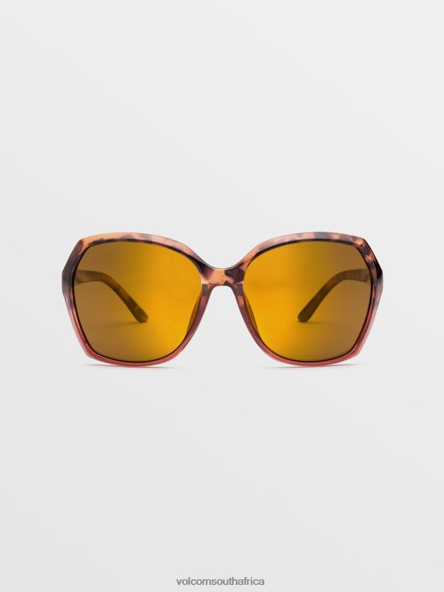 Z0ZR08487 Gloss Tort Pink/Gold Mirror Polar Unisex Psychic Sunglasses Volcom Outdoor - Image 1