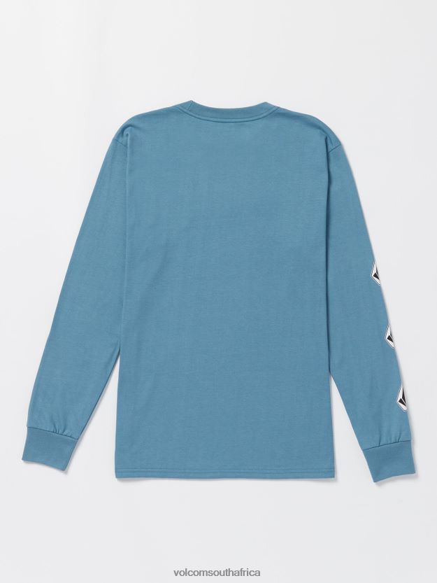 Z0ZR0849 New Fashion Men Iconic Stone Long Sleeve Tee- Indigo Ridge Volcom Clothing - Image 3