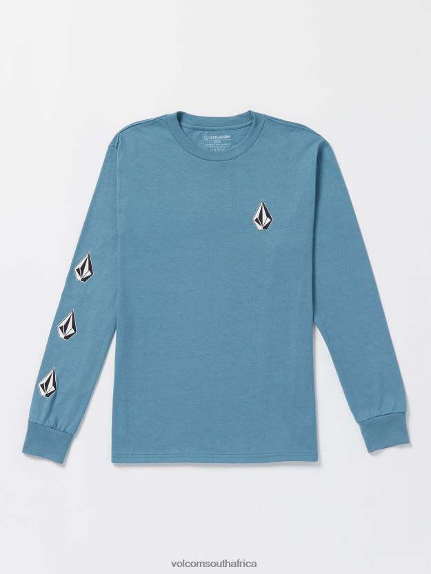 Z0ZR0849 New Fashion Men Iconic Stone Long Sleeve Tee- Indigo Ridge Volcom Clothing - Image 1