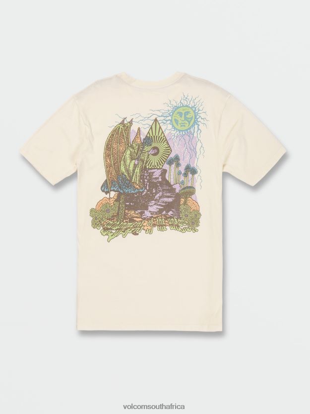 Z0ZR084 Off White Men Skate Vitals Wizard Short Sleeve Tee Volcom Clothing - Image 4