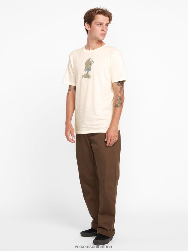 Z0ZR084 Off White Men Skate Vitals Wizard Short Sleeve Tee Volcom Clothing - Image 10