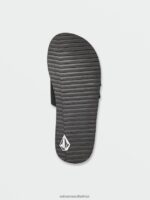 Z0ZR08587 Black White Men Recliner Slide Sandals Volcom Footwear - Image 4