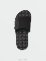 Z0ZR08587 Black White Men Recliner Slide Sandals Volcom Footwear - Image 9