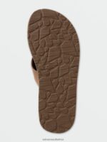 Z0ZR08589 Brown Khaki Men Victor Sandals Volcom Footwear - Image 3