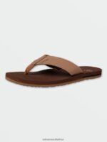 Z0ZR08589 Brown Khaki Men Victor Sandals Volcom Footwear - Image 4